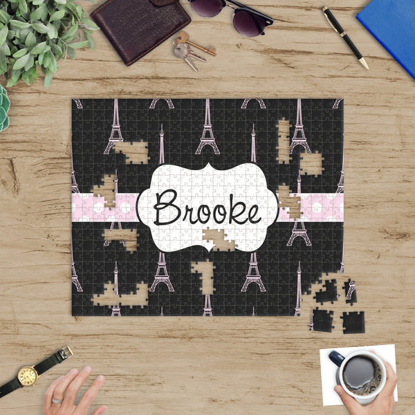 Black Eiffel Tower Jigsaw Puzzle 500 Piece - In Context