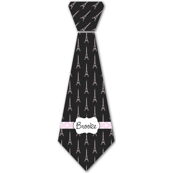 Custom Black Eiffel Tower Iron On Tie - 4 Sizes w/ Name or Text
