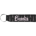 Black Eiffel Tower Neoprene Keychain Fob (Personalized)