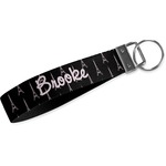 Black Eiffel Tower Wristlet Webbing Keychain Fob (Personalized)