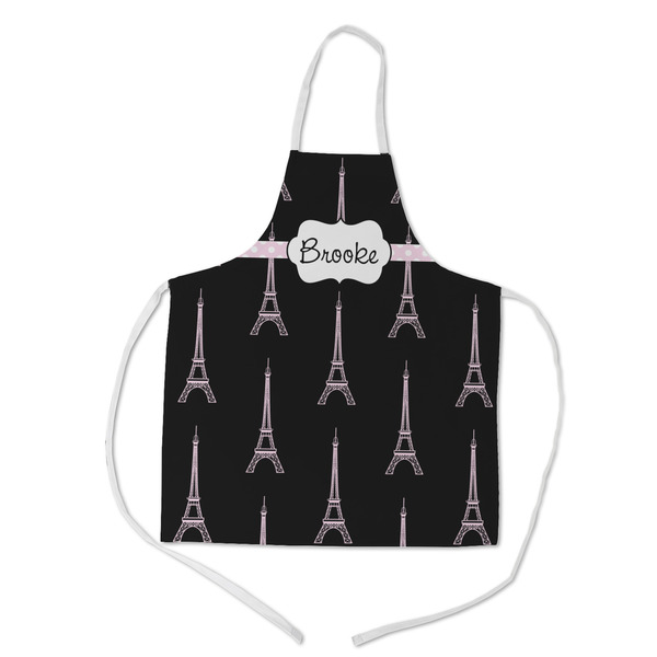 Custom Black Eiffel Tower Kid's Apron w/ Name or Text