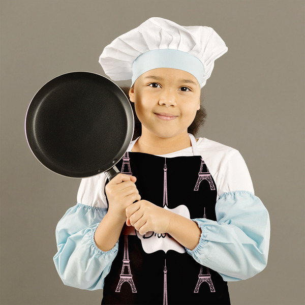 Black Eiffel Tower Kid's Aprons - Medium - Lifestyle
