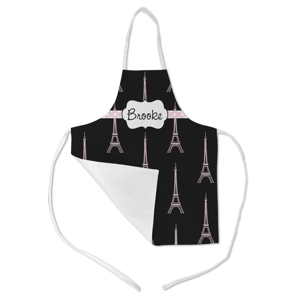 Black Eiffel Tower Kid's Aprons - Medium - Main (med/lrg)