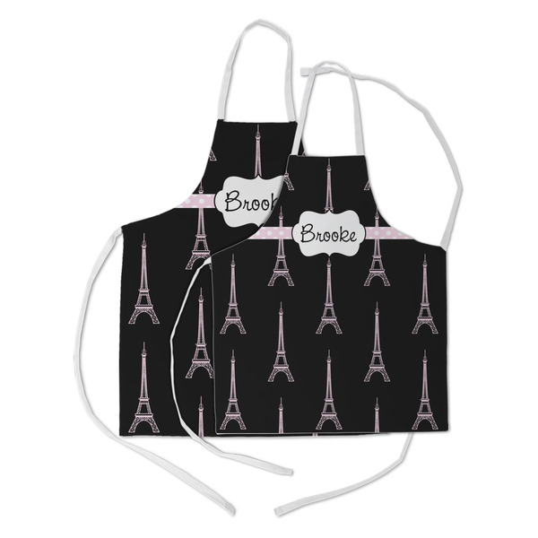 Black Eiffel Tower Kid's Aprons - Parent - Main