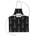 Black Eiffel Tower Kid's Apron - Small (Personalized)