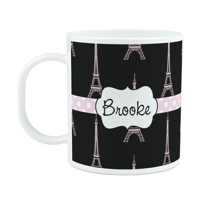 Black Eiffel Tower Plastic Kids Mug (Personalized)