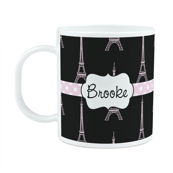 Custom Black Eiffel Tower Plastic Kids Mug (Personalized)