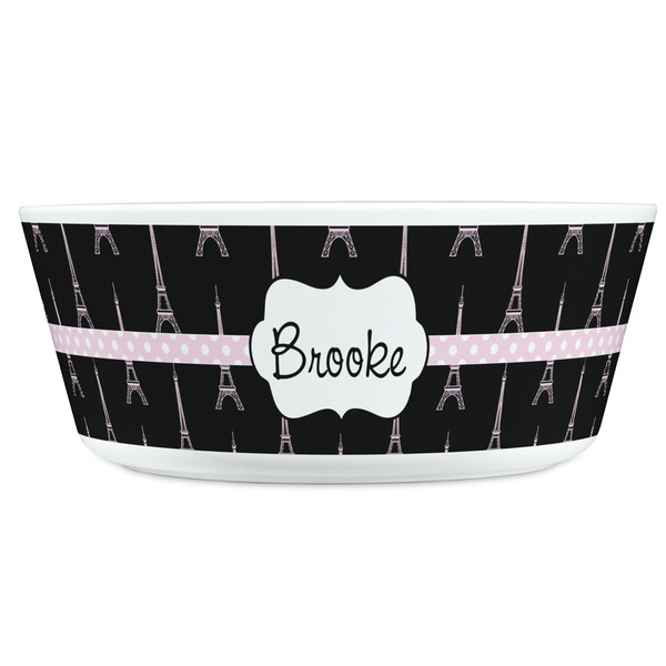 Black Eiffel Tower Kids Bowls - FRONT