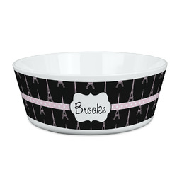 Black Eiffel Tower Kid's Bowl (Personalized)