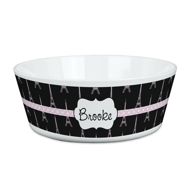Custom Black Eiffel Tower Kid's Bowl (Personalized)