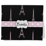 Black Eiffel Tower Kitchen Towel - Poly Cotton w/ Name or Text