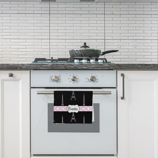 Black Eiffel Tower Kitchen Towel - Poly Cotton - Lifestyle