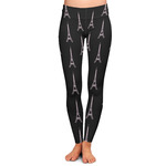 Black Eiffel Tower Ladies Leggings - Extra Large