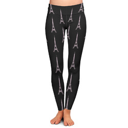 Black Eiffel Tower Ladies Leggings - 2X-Large