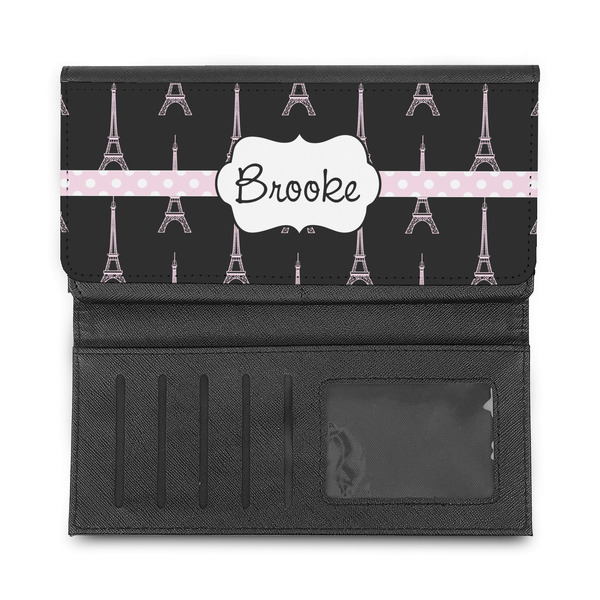 Black Eiffel Tower Ladies Wallet - Half Way Open
