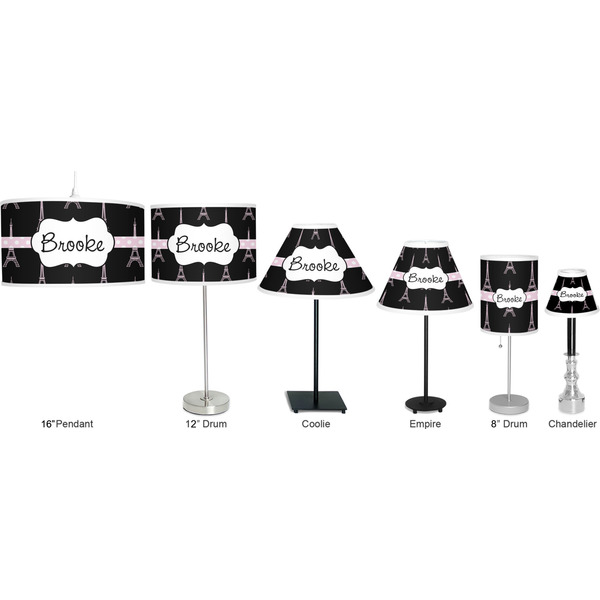 Black Eiffel Tower Lamp Full View Size Comparison