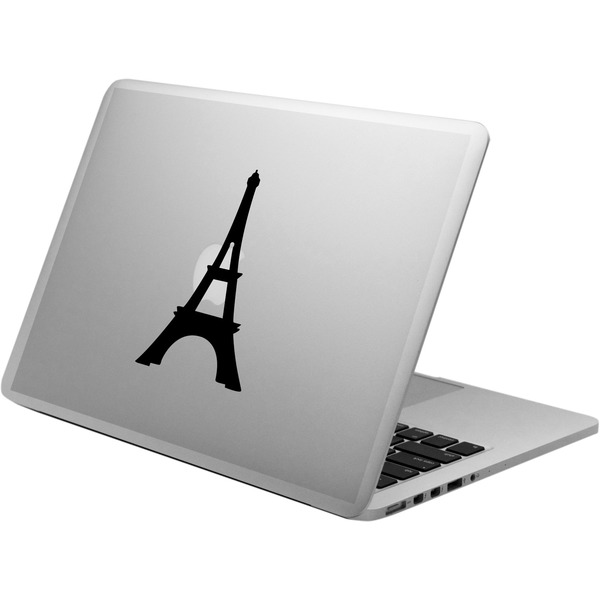 Custom Black Eiffel Tower Laptop Decal