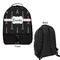 Black Eiffel Tower Large Backpack - Black - Front & Back View
