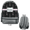 Black Eiffel Tower Large Backpack - Gray - Front & Back View