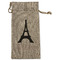 Black Eiffel Tower Large Burlap Gift Bag - Front (Personalized)