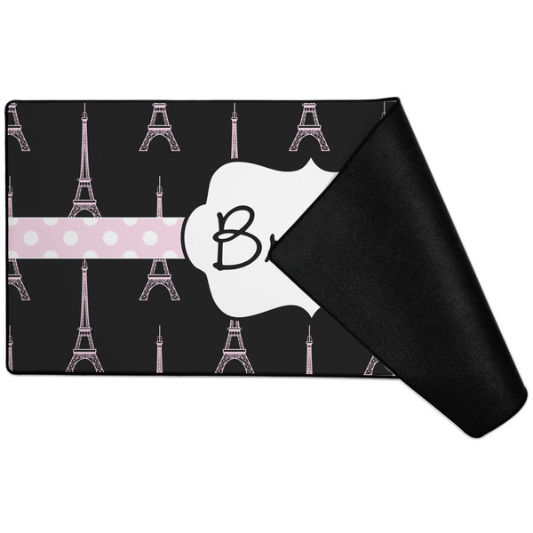 Black Eiffel Tower Large Gaming Mats - FRONT W/ FOLD