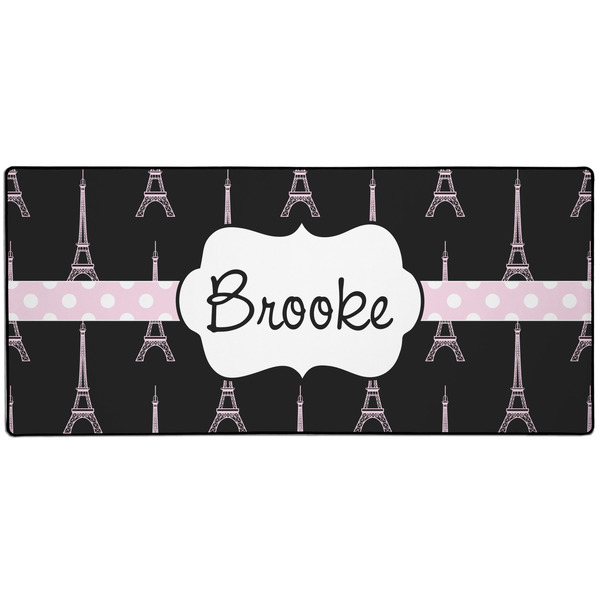 Custom Black Eiffel Tower Gaming Mouse Pad (Personalized)