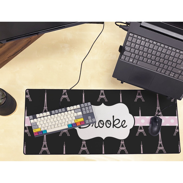 Black Eiffel Tower Large Gaming Mats - LIFESTYLE