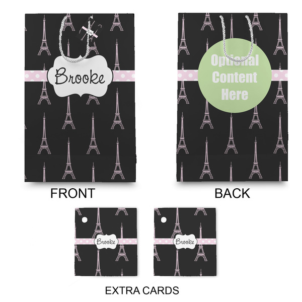 Black Eiffel Tower Large Gift Bag - Approval