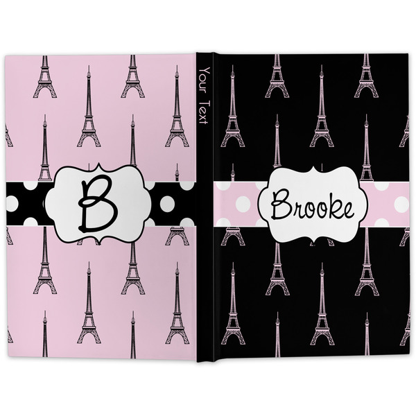 Black Eiffel Tower Large Hard Cover Journal - Apvl
