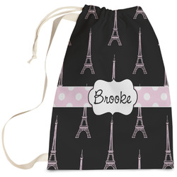 Black Eiffel Tower Laundry Bag - Large (Personalized)