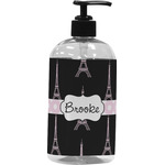 Black Eiffel Tower Plastic Soap / Lotion Dispenser (16 oz - Large - Black) (Personalized)