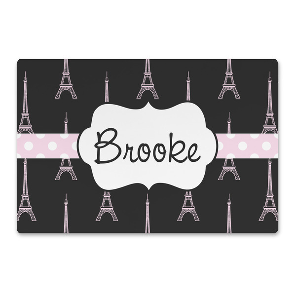 Custom Black Eiffel Tower Large Rectangle Car Magnet (Personalized)