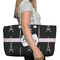 Black Eiffel Tower Large Rope Tote Bag - In Context View
