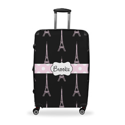 Black Eiffel Tower Suitcase - 28" Large - Checked w/ Name or Text