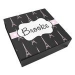 Black Eiffel Tower Leatherette Keepsake Box - 3 Sizes (Personalized)