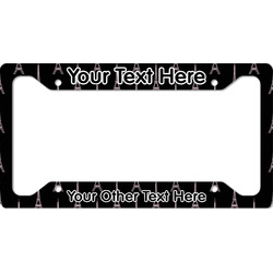 Black Eiffel Tower License Plate Frame - Style A (Personalized)