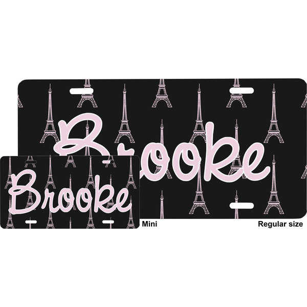 Black Eiffel Tower License Plate (Sizes)