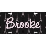 Black Eiffel Tower Front License Plate (Personalized)