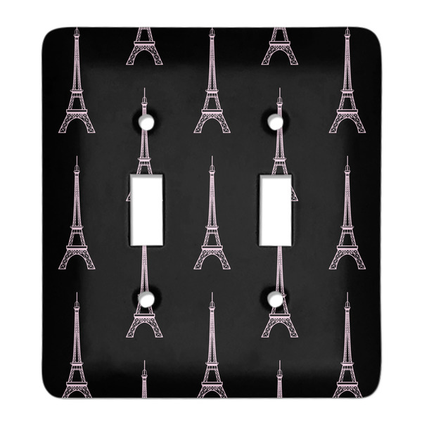 Custom Black Eiffel Tower Light Switch Cover (2 Toggle Plate)