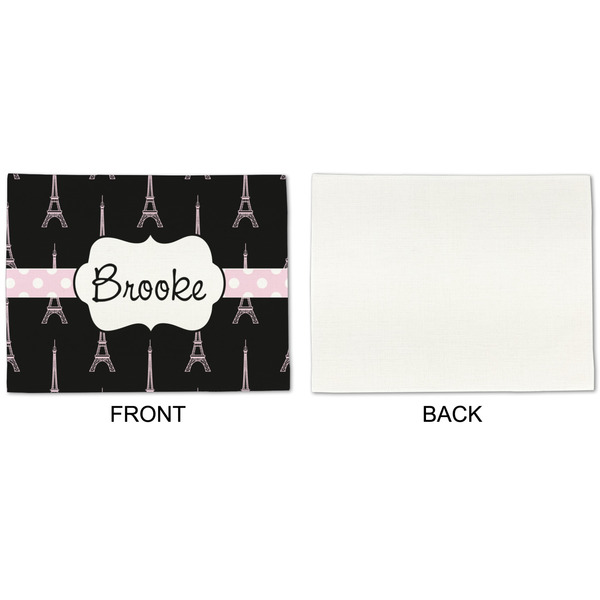 Black Eiffel Tower Linen Placemat - APPROVAL Single (single sided)