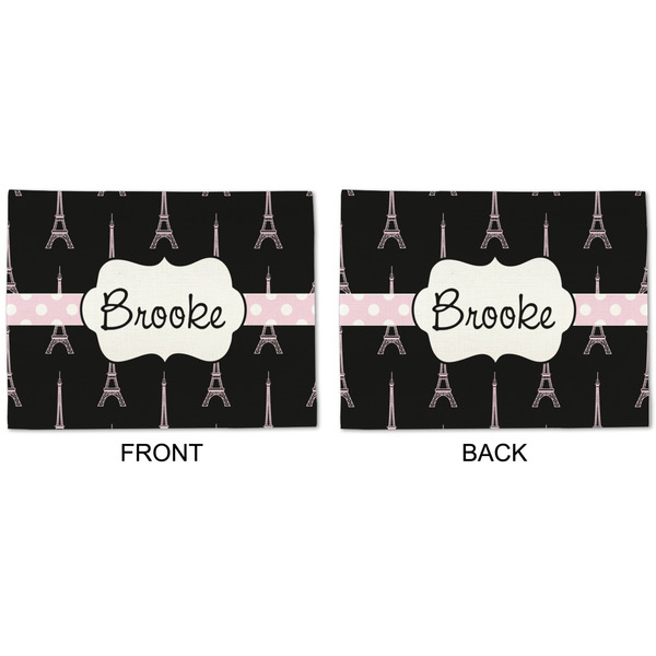 Black Eiffel Tower Linen Placemat - APPROVAL (double sided)