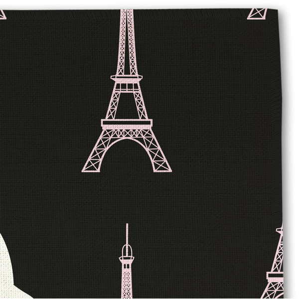 Black Eiffel Tower Linen Placemat - DETAIL