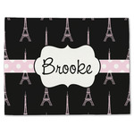 Black Eiffel Tower Single-Sided Linen Placemat - Single w/ Name or Text