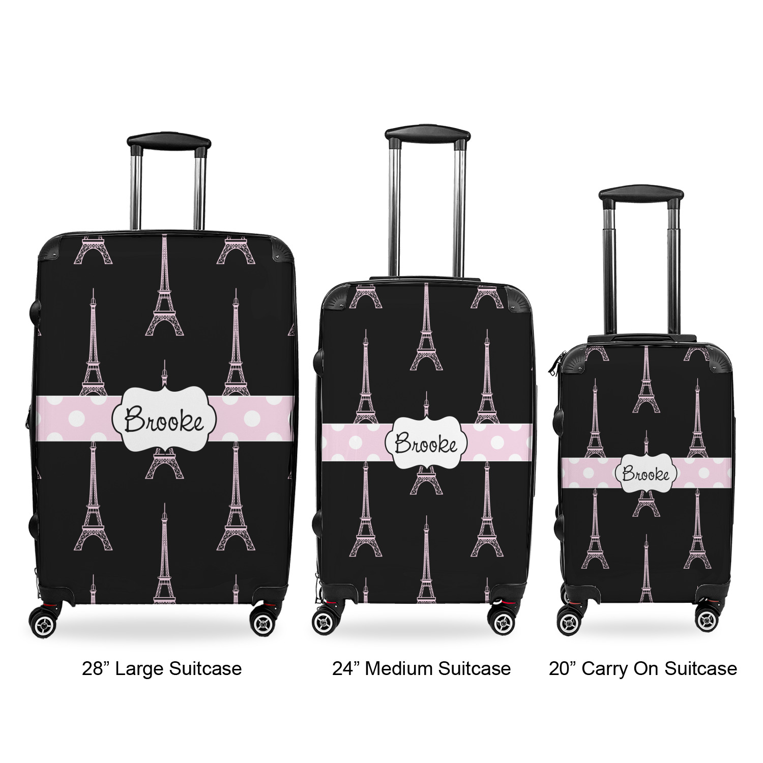 Black Eiffel Tower Suitcase (Personalized) YouCustomizeIt