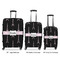 Black Eiffel Tower Luggage Bags all sizes - With Handle