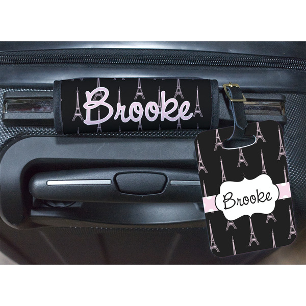 Black Eiffel Tower Luggage Wrap & Tag