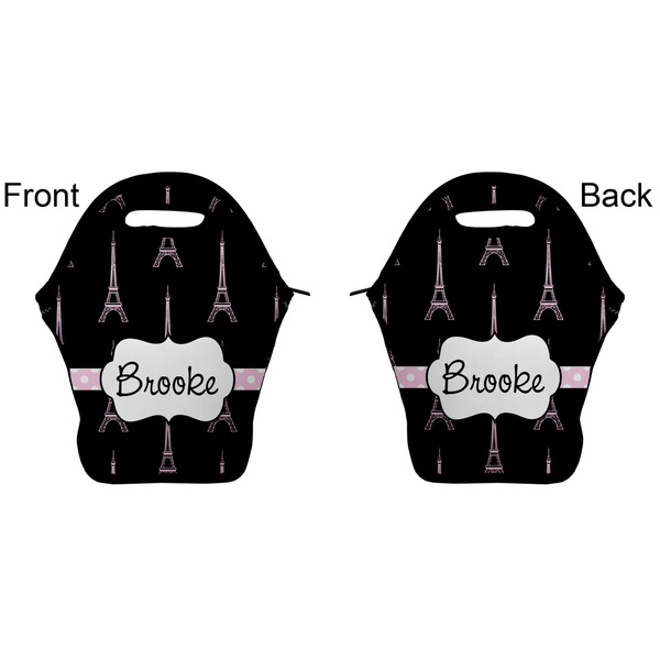 Black Eiffel Tower Lunch Bag - Front and Back