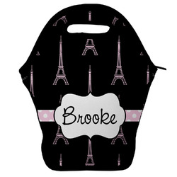 Black Eiffel Tower Lunch Bag w/ Name or Text