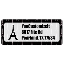 Black Eiffel Tower Return Address Labels (Personalized)
