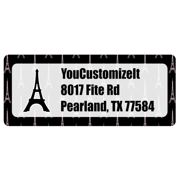 Custom Black Eiffel Tower Return Address Labels (Personalized)